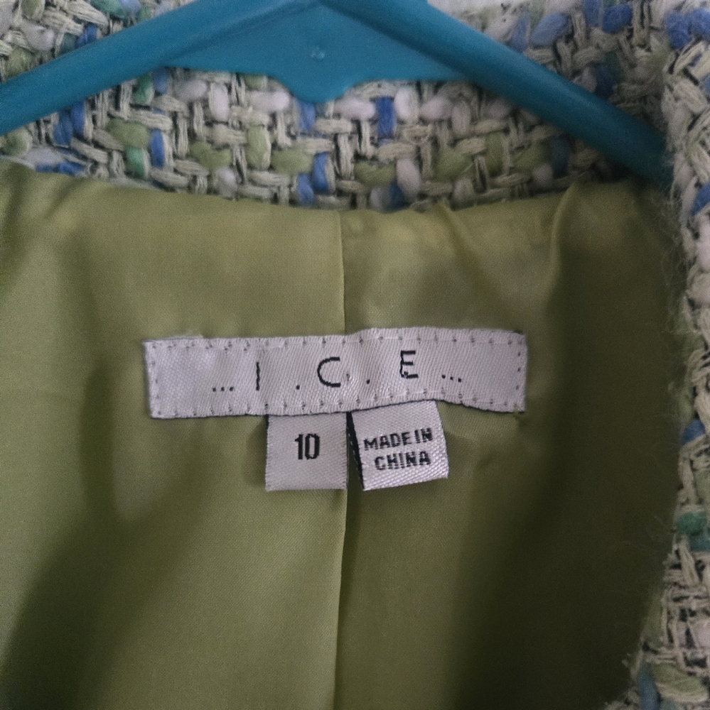 Vintage Ice Green and Blue Blazer with Classic Tailoring - Picture 4 of 5